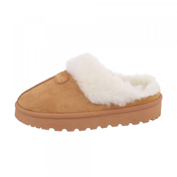 HAUSSCHUH | DAMEN COSY-PANTOLETTE - CAMEL